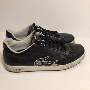 Lacoste Leather Men’s Shoe Black USA Size 13 Alligator Gator Embroidered